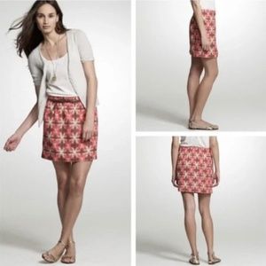 J Crew Wednesday Tie Dye Mini Skirt Ikat Print Pull On Silk Linen
